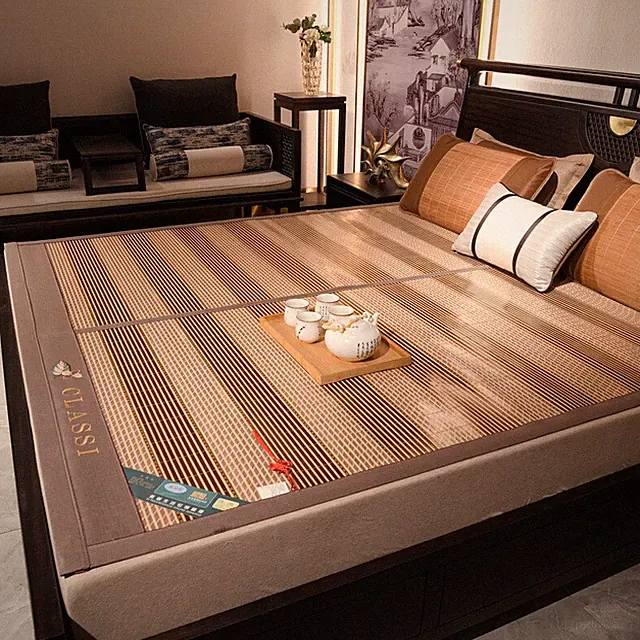 2023 Bamboo Mat Super Cool Bed Cover Bedspread Bed Sheet Smooth Bamboo Strips