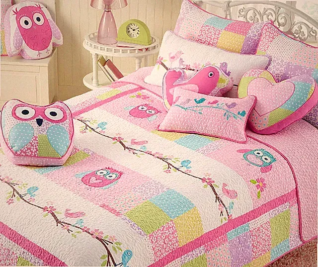 Carwile Owl Reversible Cotton Quilt Set, Bedspreads, Coverlet
