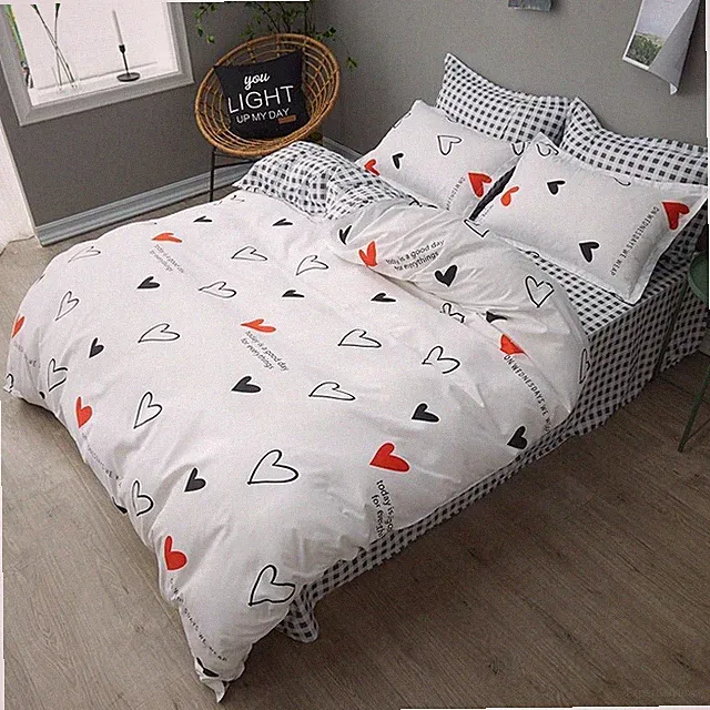 Heart Design 3 Piece Duvet Set