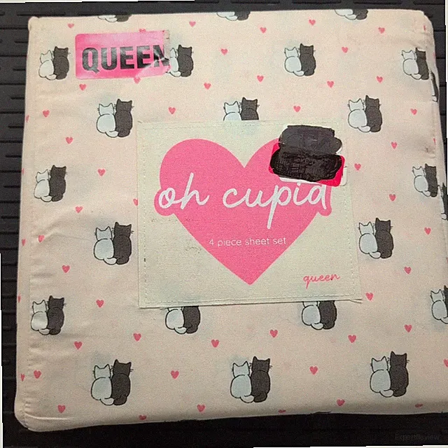 Oh Cupid! Queen Size Valentine Cats Kittens & Hearts Soft Sheet Set NWT Sheets