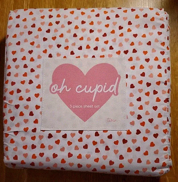Oh Cupid Valentine's Day Twin 3pc Sheet Set Red & Pink Hearts 💕