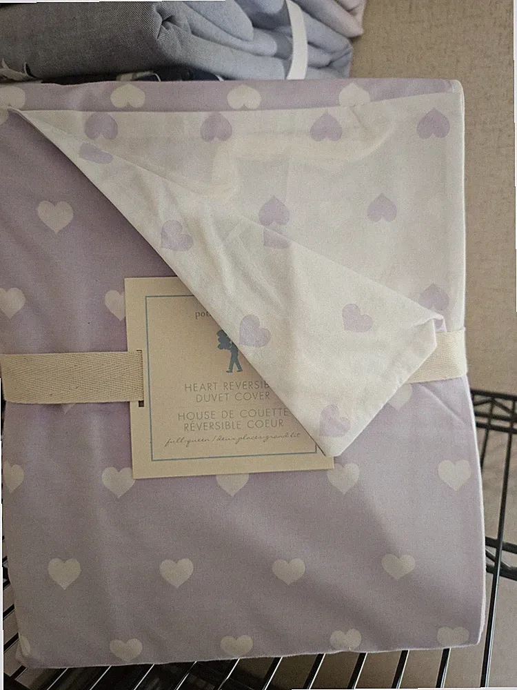 Pottery barn heart reversable duvet cover