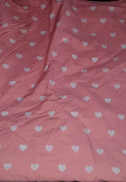 POTTERY BARN KIDS FULL / Queen Duvet Cover Reversible Pink White Hearts 90x88