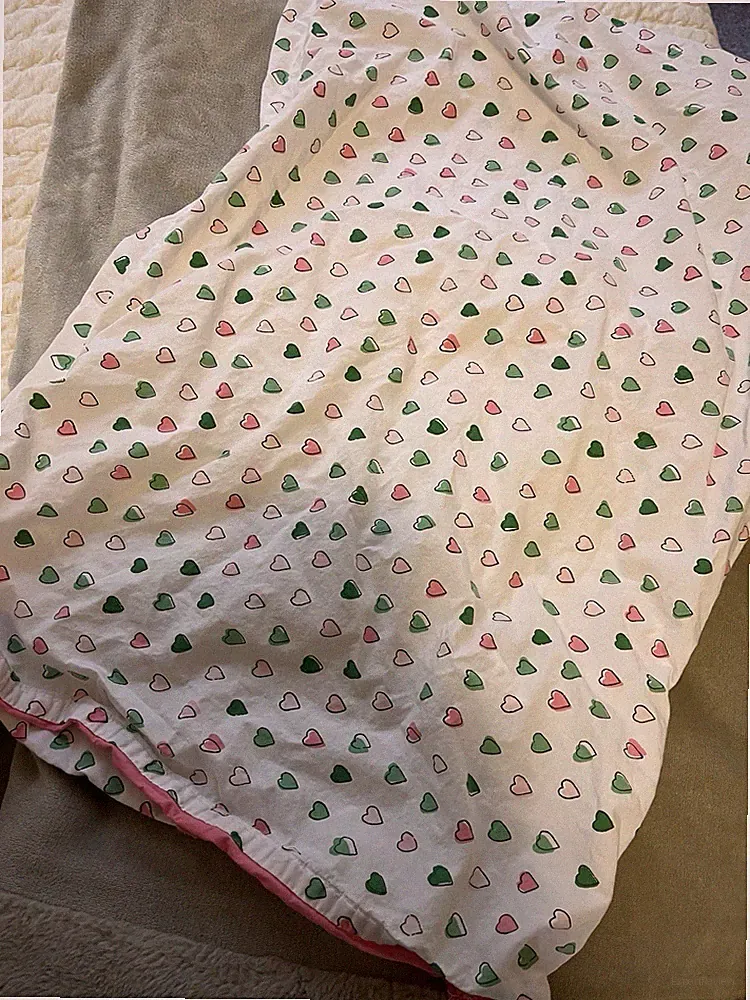 Pottery Barn Kids Queen Heart Sheet Set Flat Fitted And Two Pillowcases