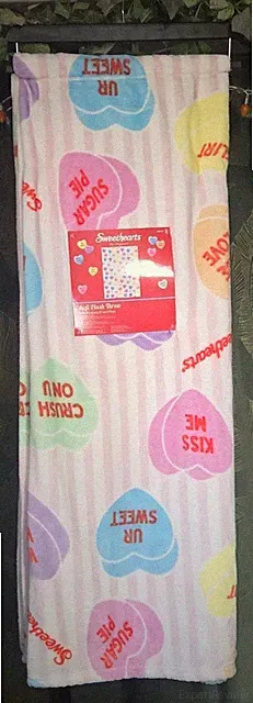 Sweethearts Conversation colorful hearts fleece throw blanket 50” x 70”