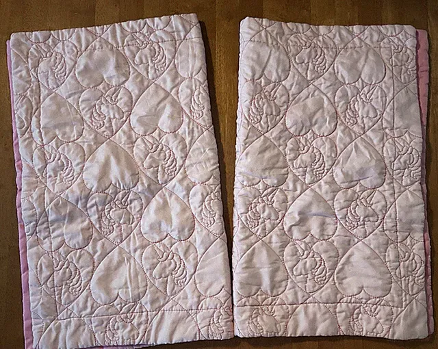 Urban Dreams UNICORN HEARTS Pink Quilted Pillow Shams Pair Cute Girly Adorable