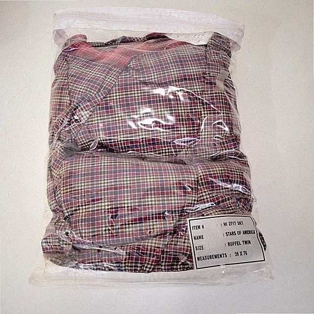 Victorian Heart Burgundy and Blue Plaid Twin Size Dust Ruffle NIP