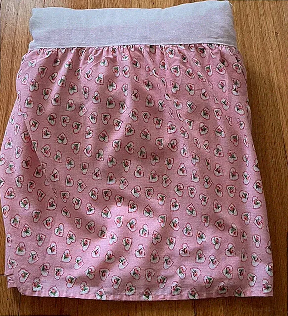 vtg Laura Ashley Pink Floral Dust Ruffle Bed Skirt Twin Heart Roses 14” Drop