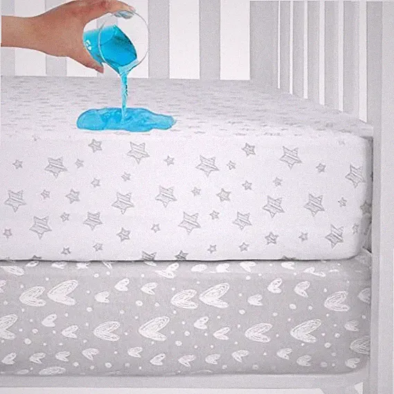 Waterproof Crib Sheets Mattress Protector 100% Organic Cotton 52"X28" 2 Pack